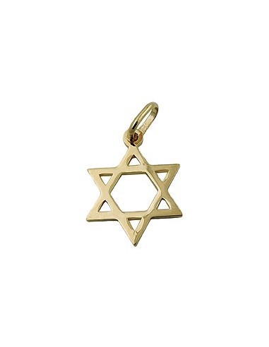 pendant 21x18mm star of david shiny 9k gold