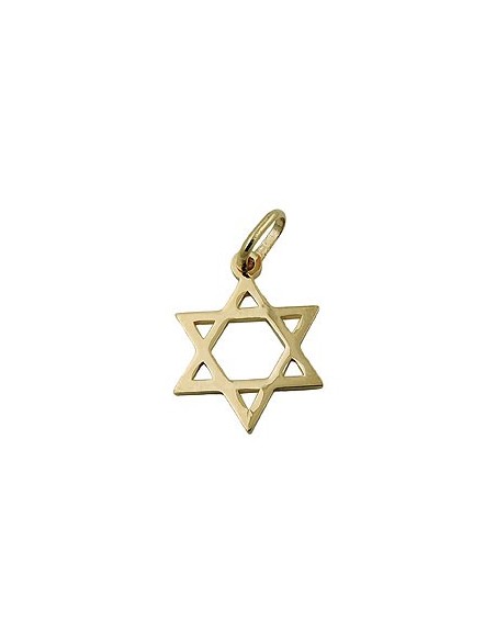 pendant 21x18mm star of david shiny 9k gold