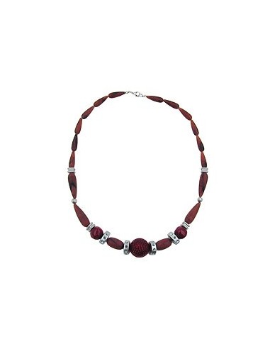 necklace chocolate brown red silver-grey