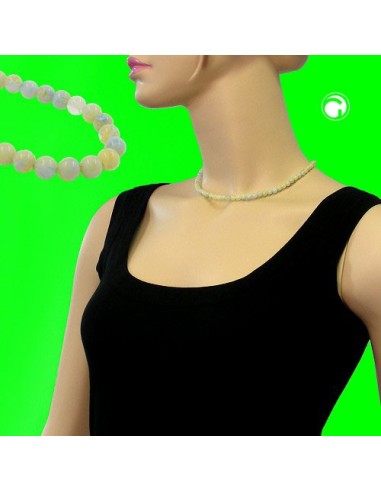 bead chain beads 6mm green-white