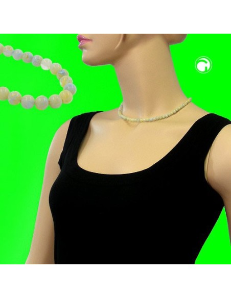 bead chain beads 6mm green-white