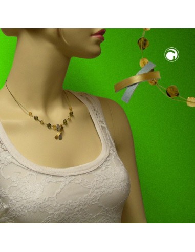 necklace metal pendant x gold and graphit coloured matt 42cm