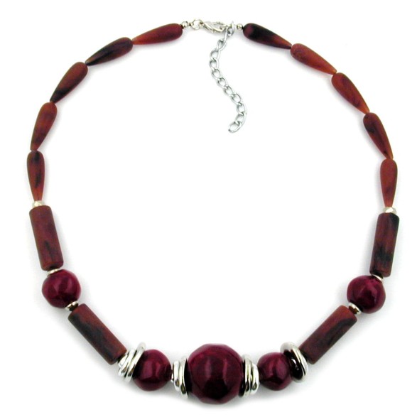 necklace bordeaux & chocolate brown matte finished beads