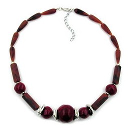 necklace bordeaux & chocolate brown matte finished beads