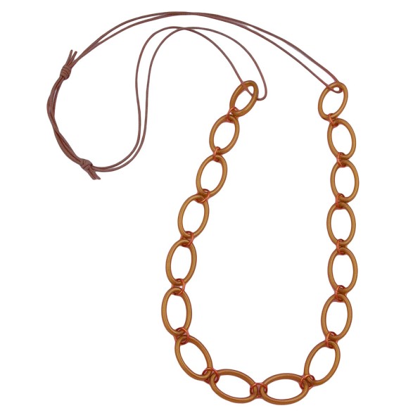 necklace oval rings brown