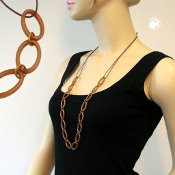 necklace oval rings brown