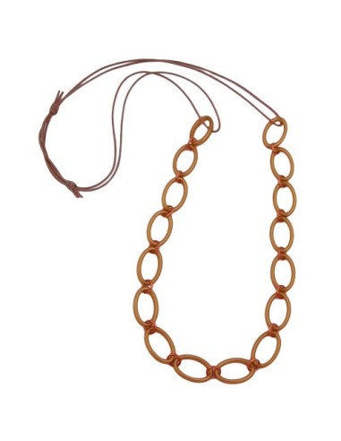 necklace oval rings brown