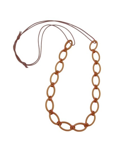 necklace oval rings brown