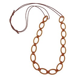 necklace oval rings brown