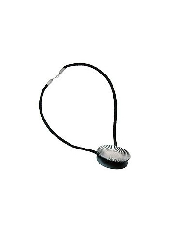 necklace metal pendant black cord 60cm