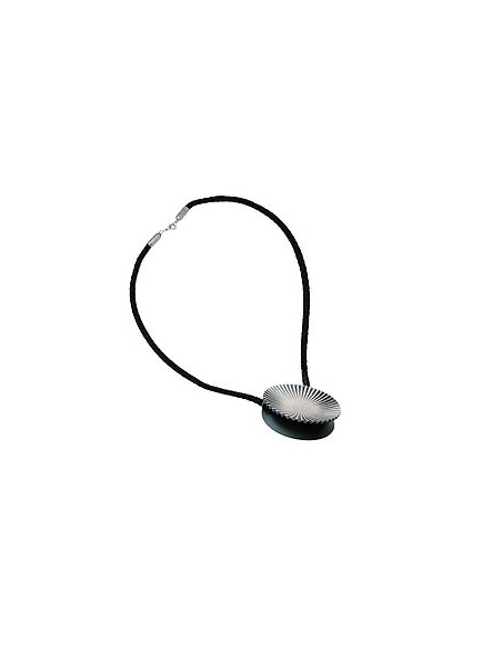 necklace metal pendant black cord 60cm