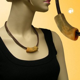 necklace tube flat curved ochre 50cm