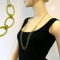 necklace oval rings green