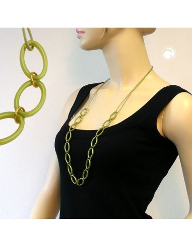 necklace oval rings green