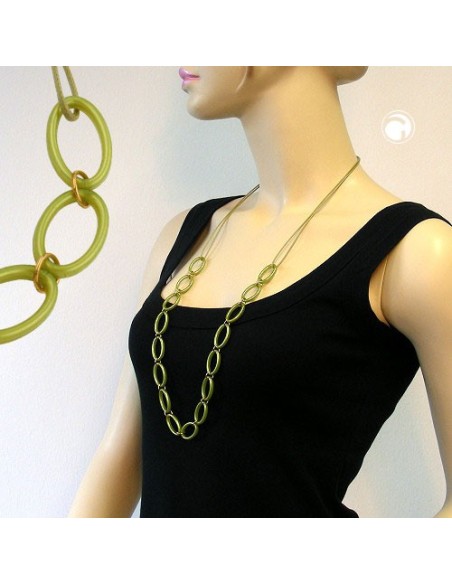 necklace oval rings green