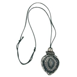 necklace oxide silver pendant grey cord