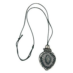 necklace oxide silver pendant grey cord
