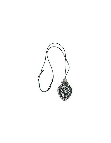 necklace oxide silver pendant grey cord