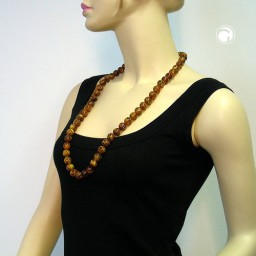 necklace beads 14mm brown dark 80cm