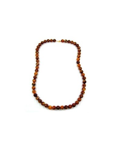 necklace beads 14mm brown dark 80cm