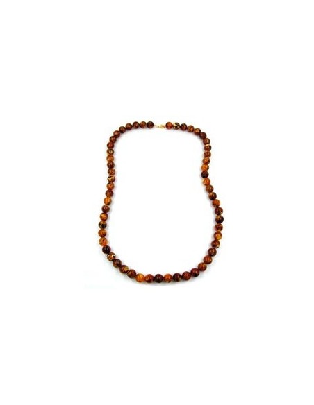 necklace beads 14mm brown dark 80cm