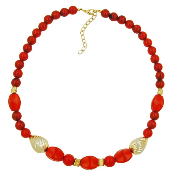 necklace red and gold-coloured beads