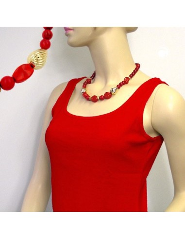necklace red and gold-coloured beads