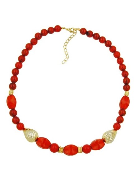 necklace red and gold-coloured beads
