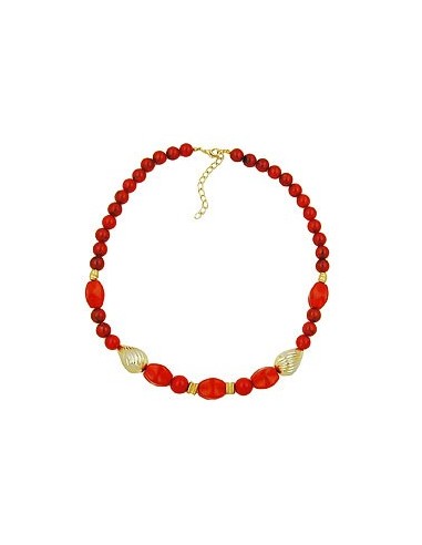 necklace red and gold-coloured beads