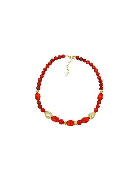 necklace red and gold-coloured beads