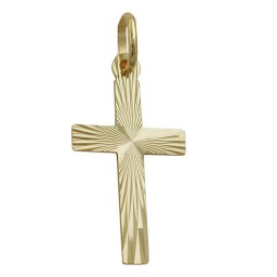 pendant cross diamond cut 9k gold