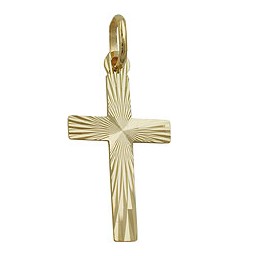 pendant cross diamond cut 9k gold