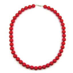 necklace red beads 12mm round & polished