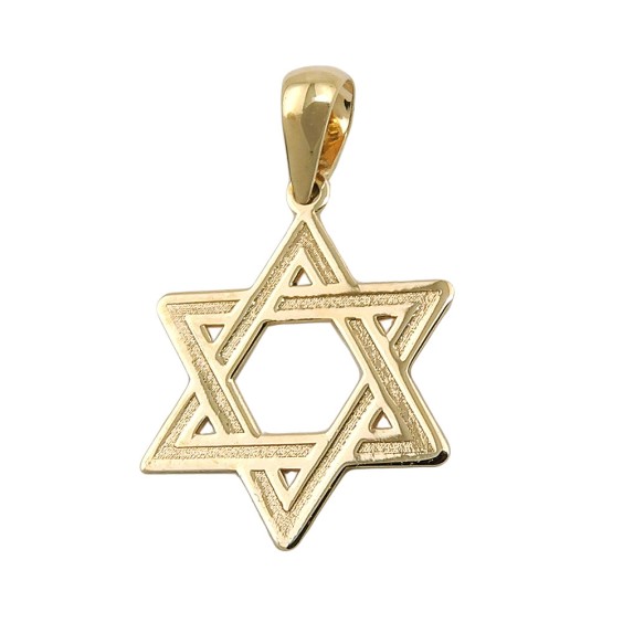pendant jewish star 9k gold
