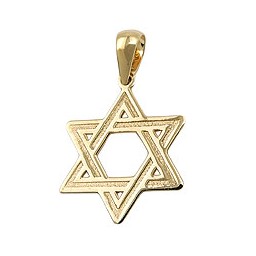pendant jewish star 9k gold