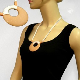 necklace amulet salmon pink