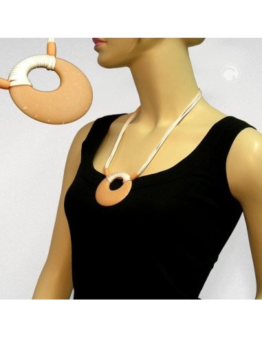 necklace amulet salmon pink