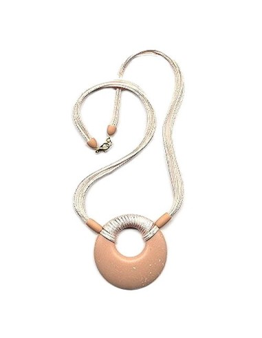necklace amulet salmon pink