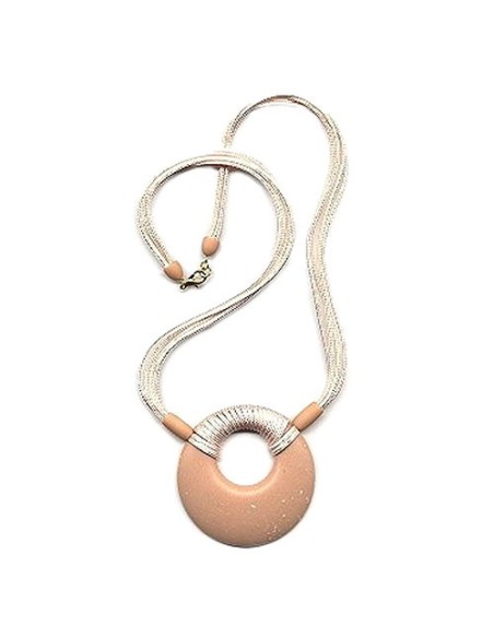 necklace amulet salmon pink