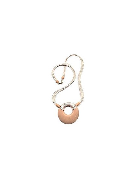 necklace amulet salmon pink