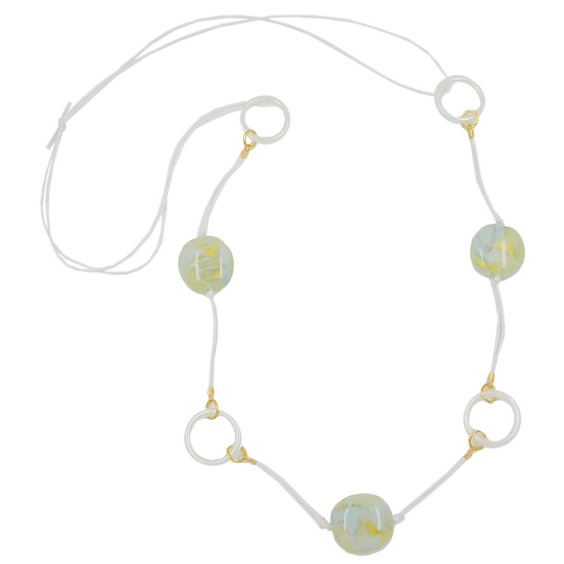 necklace beads rings yellow/ blue/ green/ white