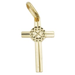 pendant 18x10mm cross shiny 9k gold