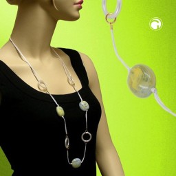 necklace beads rings yellow/ blue/ green/ white