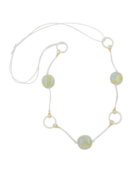 necklace beads rings yellow/ blue/ green/ white