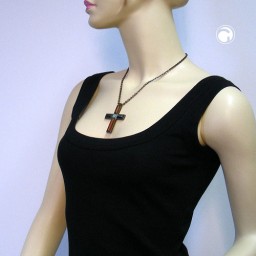 necklace cross brass-color 47cm