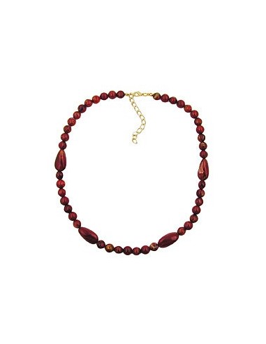necklace olive shaped red marbled beads