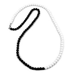 necklace beads 8mm black & white