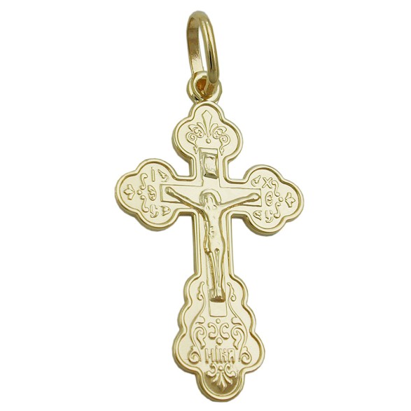 pendant cruzifix cross bottony 9k gold