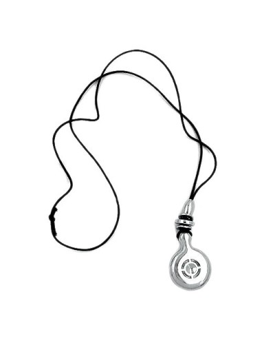 necklace chrome pendant black cord