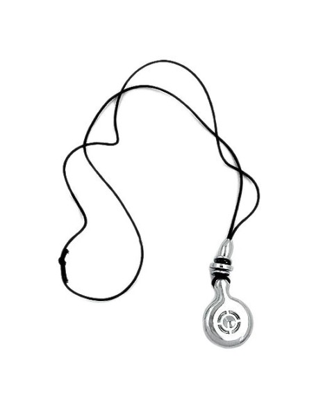 necklace chrome pendant black cord